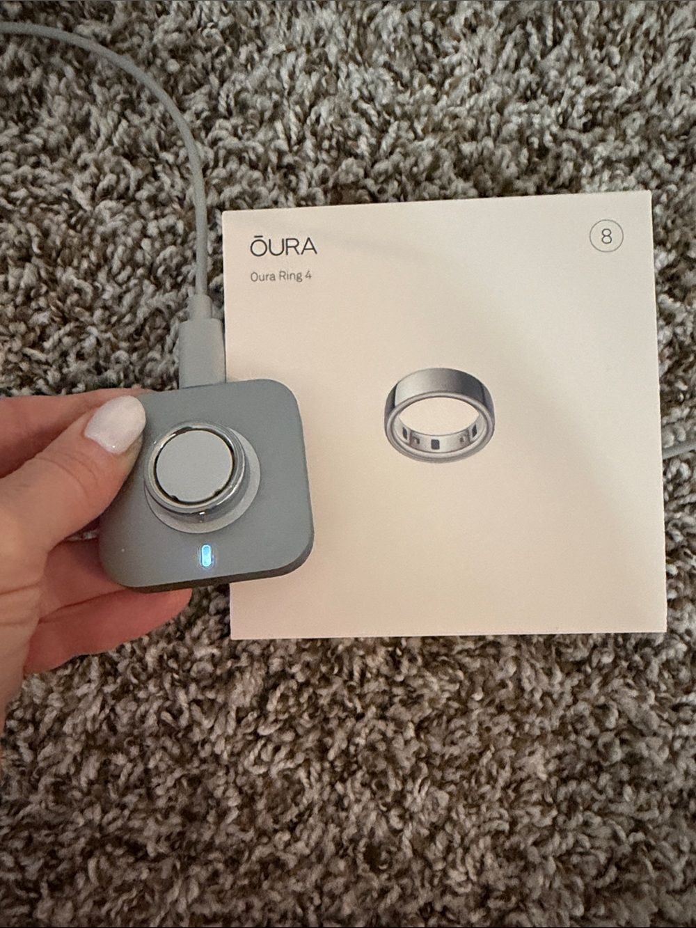 Oura Ring 4 — Silver Finish size 8